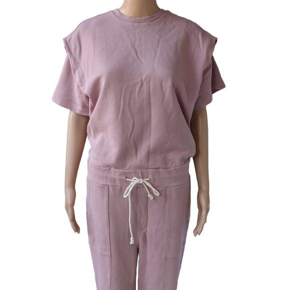 🆕PISTOLA Clarisse French Terry Shoulder Pleat Jumpsuit-S - Picture 8 of 13